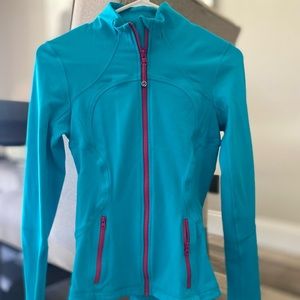 lululemon athletica Teal Blue Jacket with Pink Zippers